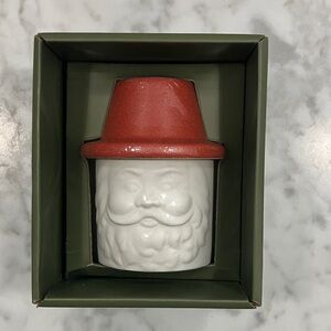 Paddywax Crate & Barrel Santa soy wax Candle with Red Hat match holder 4oz NWT
